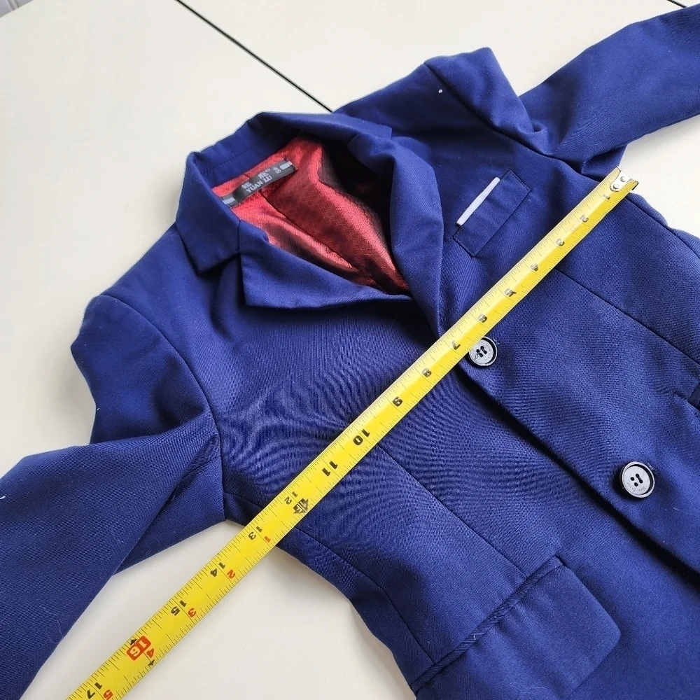 Yuan Lu Boys Blue Formal Suit Navy Blue Quality Made Pockets Sz 5